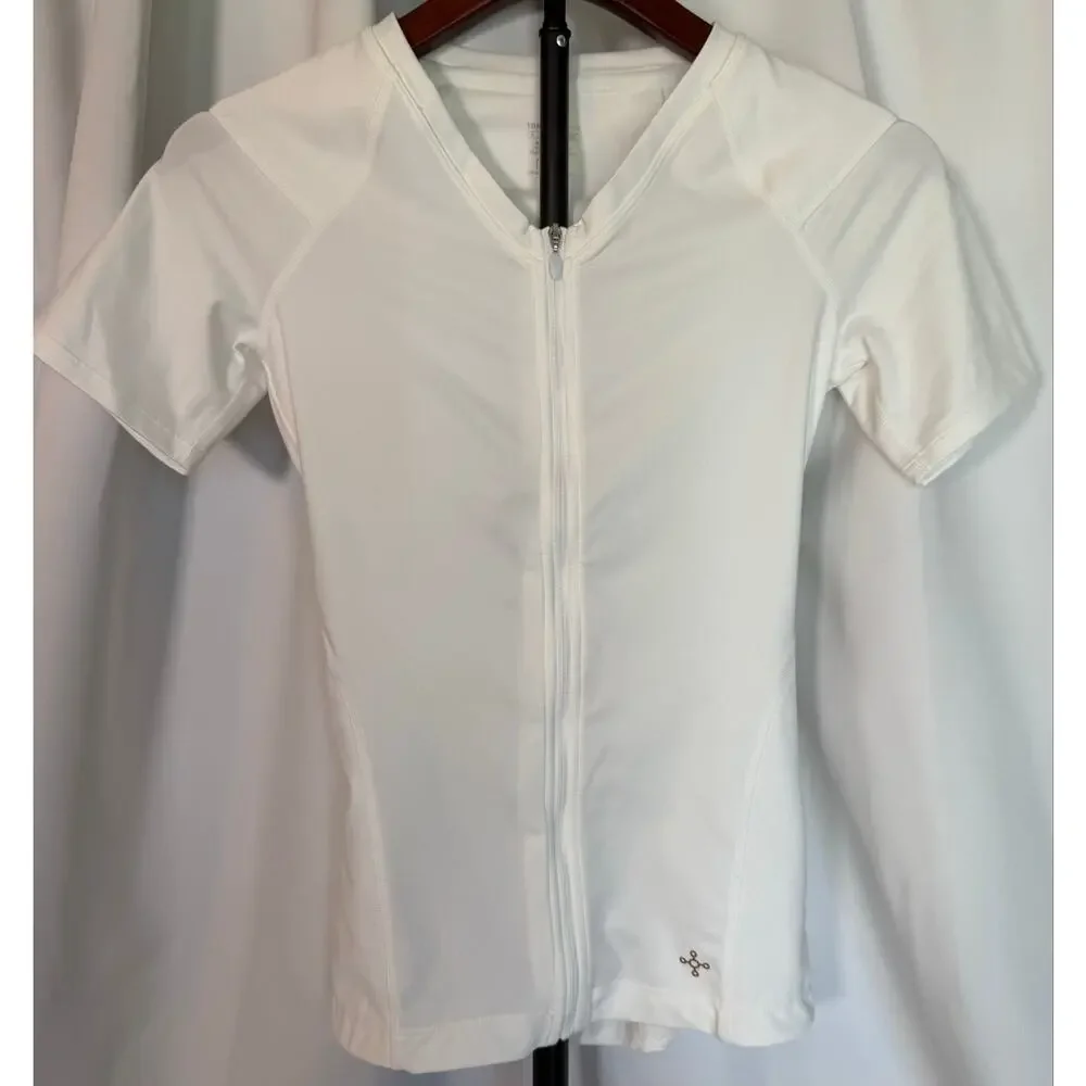 Tommie Copper Full Back Support Compression Shirt Women's S Zip Posture Top
